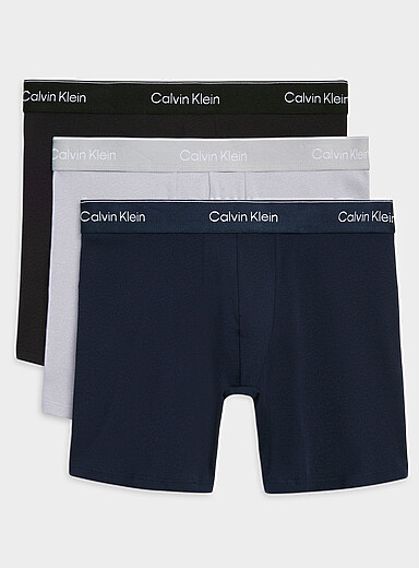 Calvin Klein Assorted 5" grey/navy/black boxer briefs Icon Cotton Stretch 3-pack for men