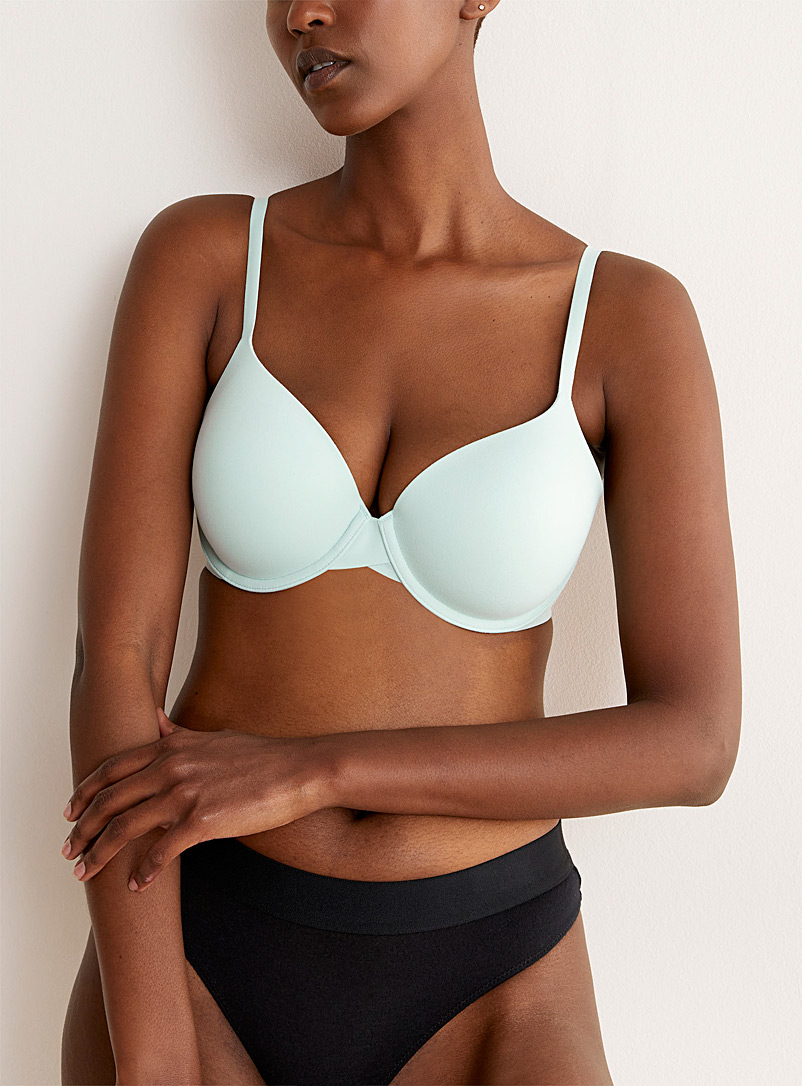 Calvin Klein Teal Perfectly Fit second skin plunge bra for women