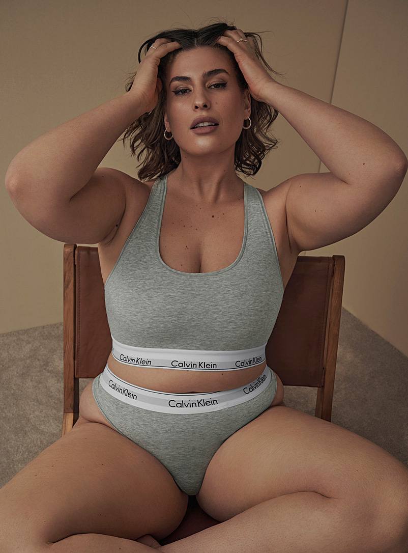 Calvin Klein: La bralette athlétique coton modal Taille plus Gris foncé pour femme
