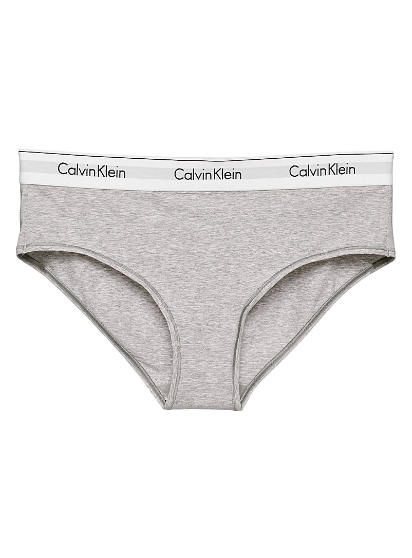 Calvin Klein Grey Cotton modal sporty bikini panty Plus size for women