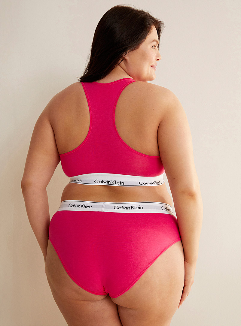 Calvin Klein Medium Pink Cotton modal sporty bikini panty Plus size for women