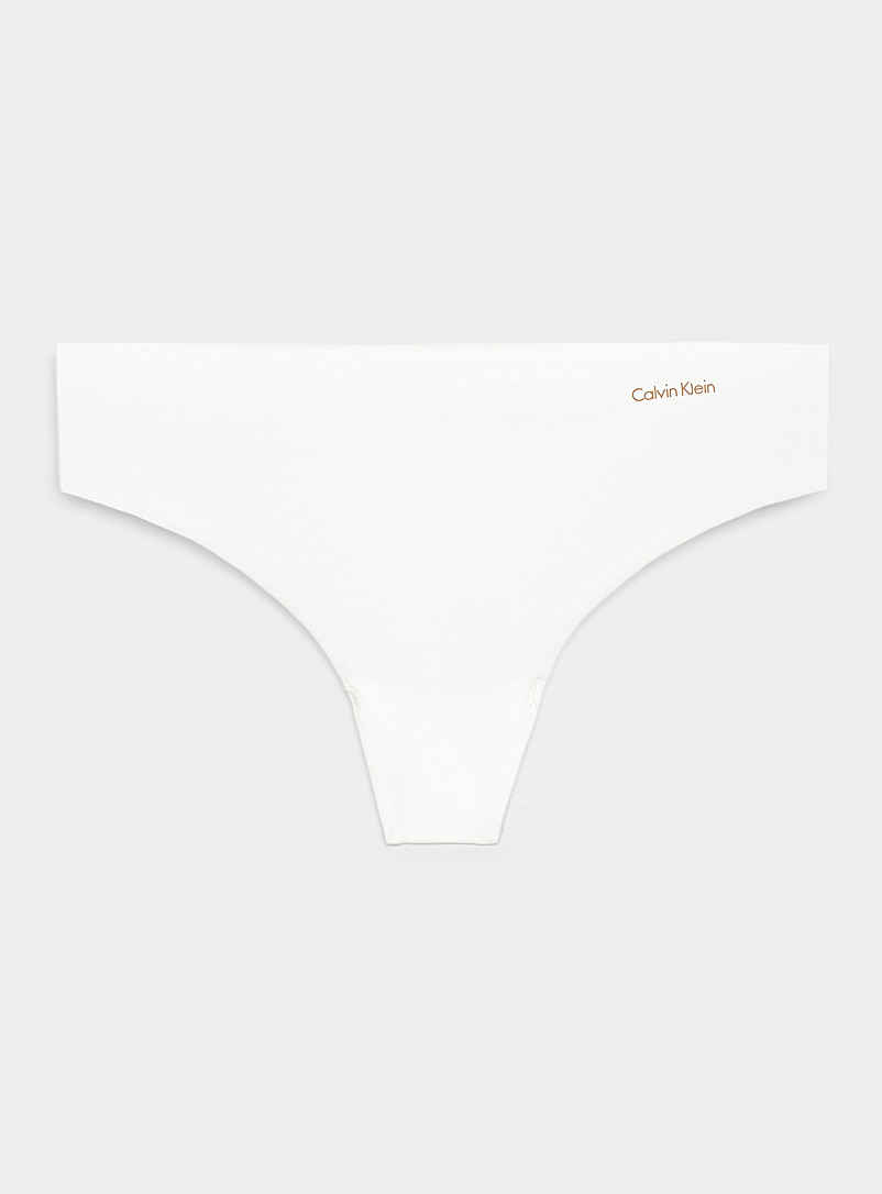Calvin Klein Off White Laser-cut thong for women
