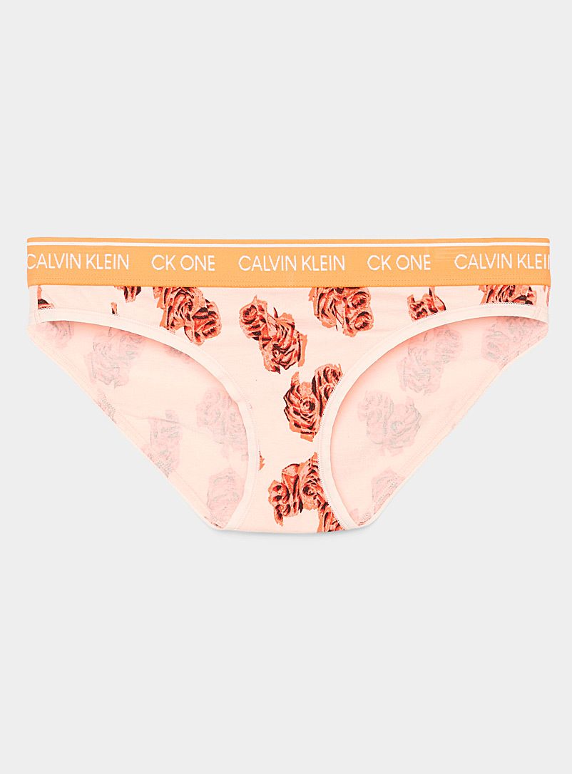 Calvin Klein Patterned Orange Cotton modal sporty bikini panty for women