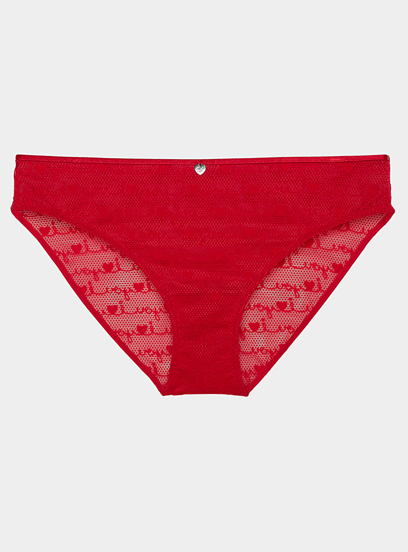 Calvin Klein Red Floqued red bikini panty for women