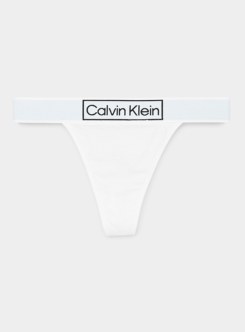 Calvin Klein White Heritage signature thong for women