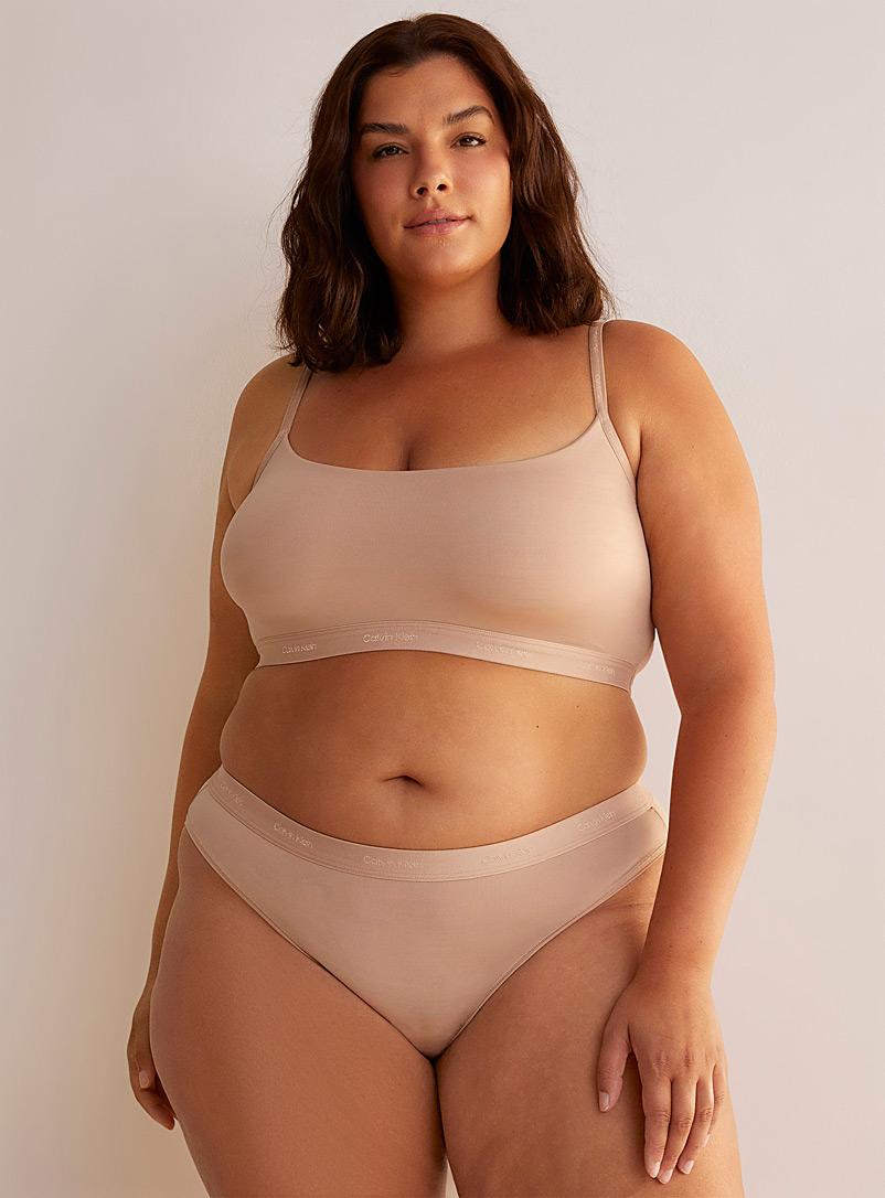 Calvin Klein Tan Form to Body bralette Plus size for women