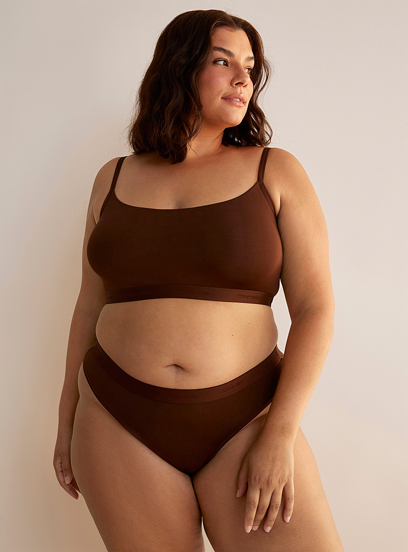 Calvin Klein Brown Form to Body bralette Plus size for women