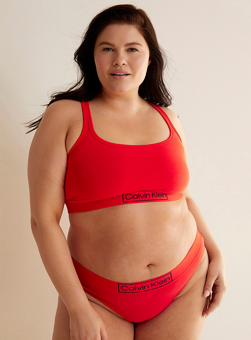 Calvin Klein Orange-red Heritage signature bikini panty Plus size for women