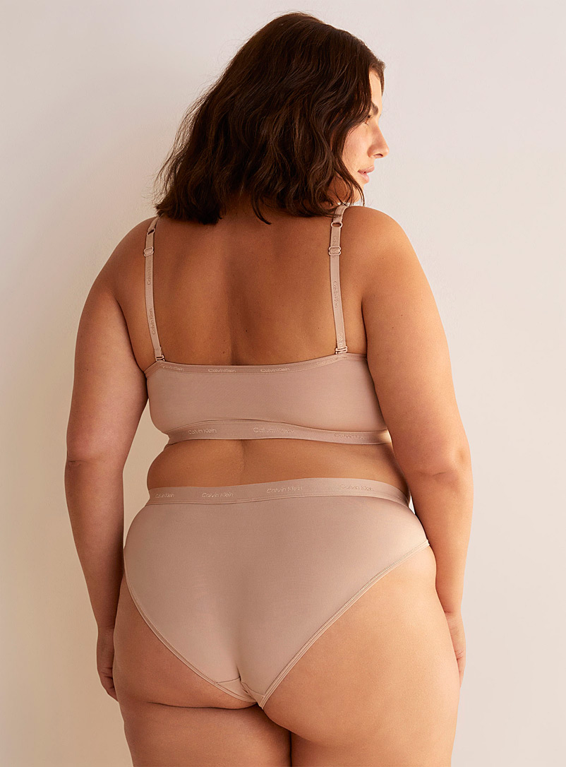 Calvin Klein Beige Form to Body bikini panty Plus size for women