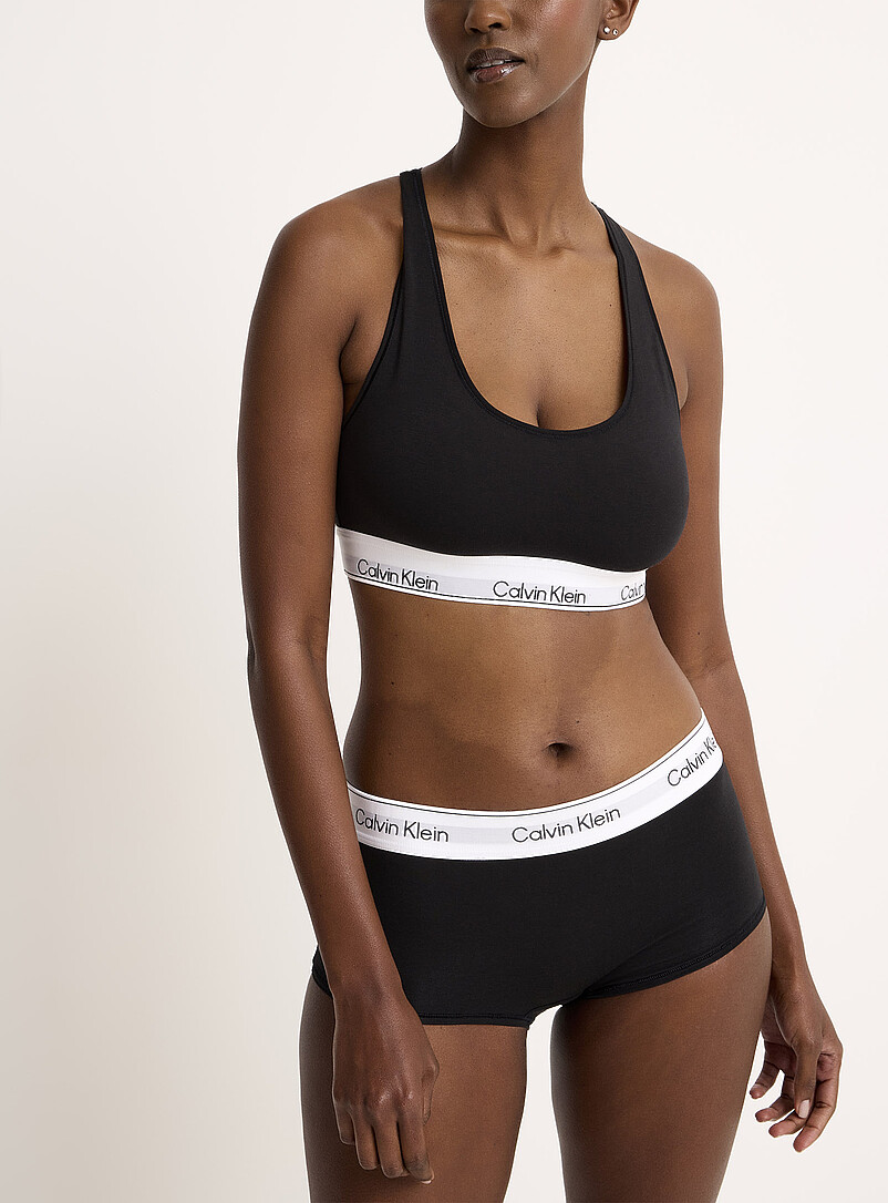 Calvin Klein: La gar&ccedil;onne extensible bande logo Coton et modal Blanc pour femme