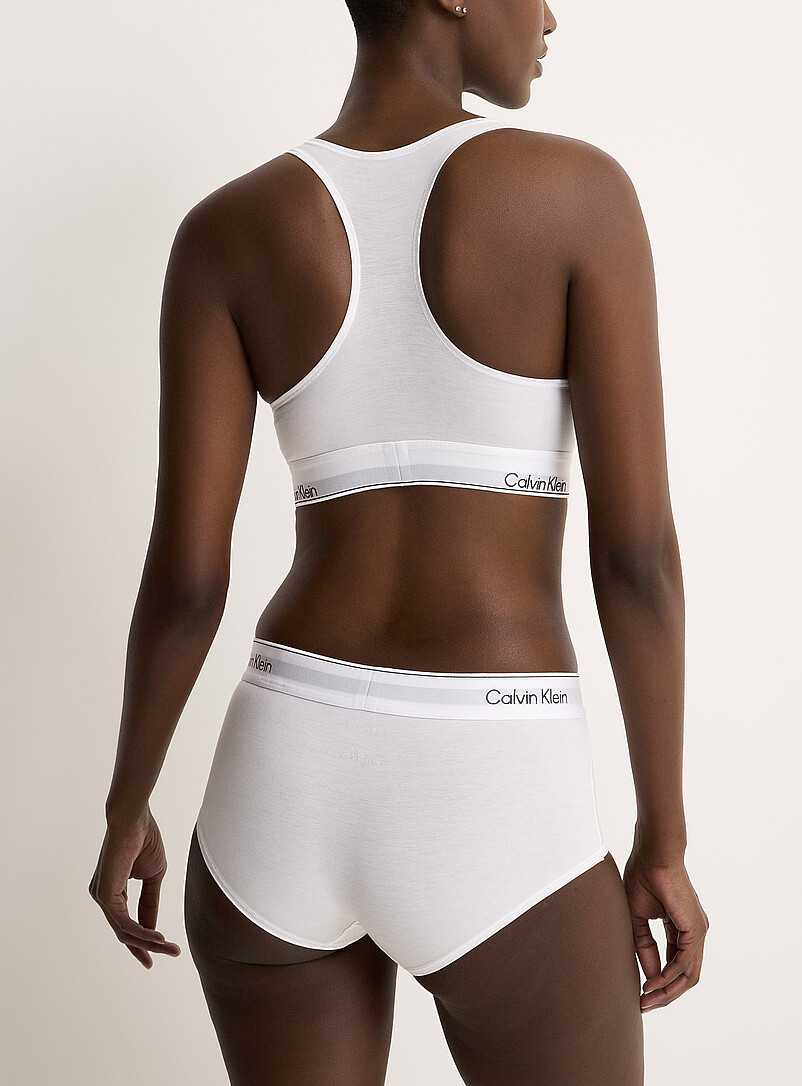 Calvin Klein: La gar&ccedil;onne extensible bande logo Coton et modal Blanc pour femme