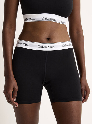 Calvin Klein Black Logo band stretch boxer brief Cotton and modal for women