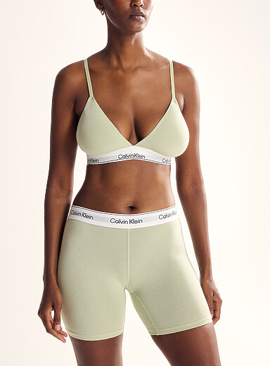 Calvin Klein: Le boxeur extensible bande logo Coton et modal Vert pistache - Menthe pour femme