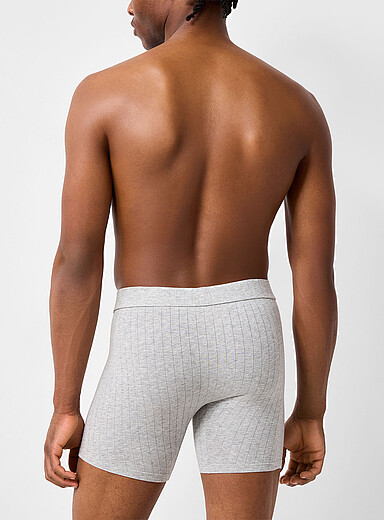 6" stretch ribbed boxer brief Cotton