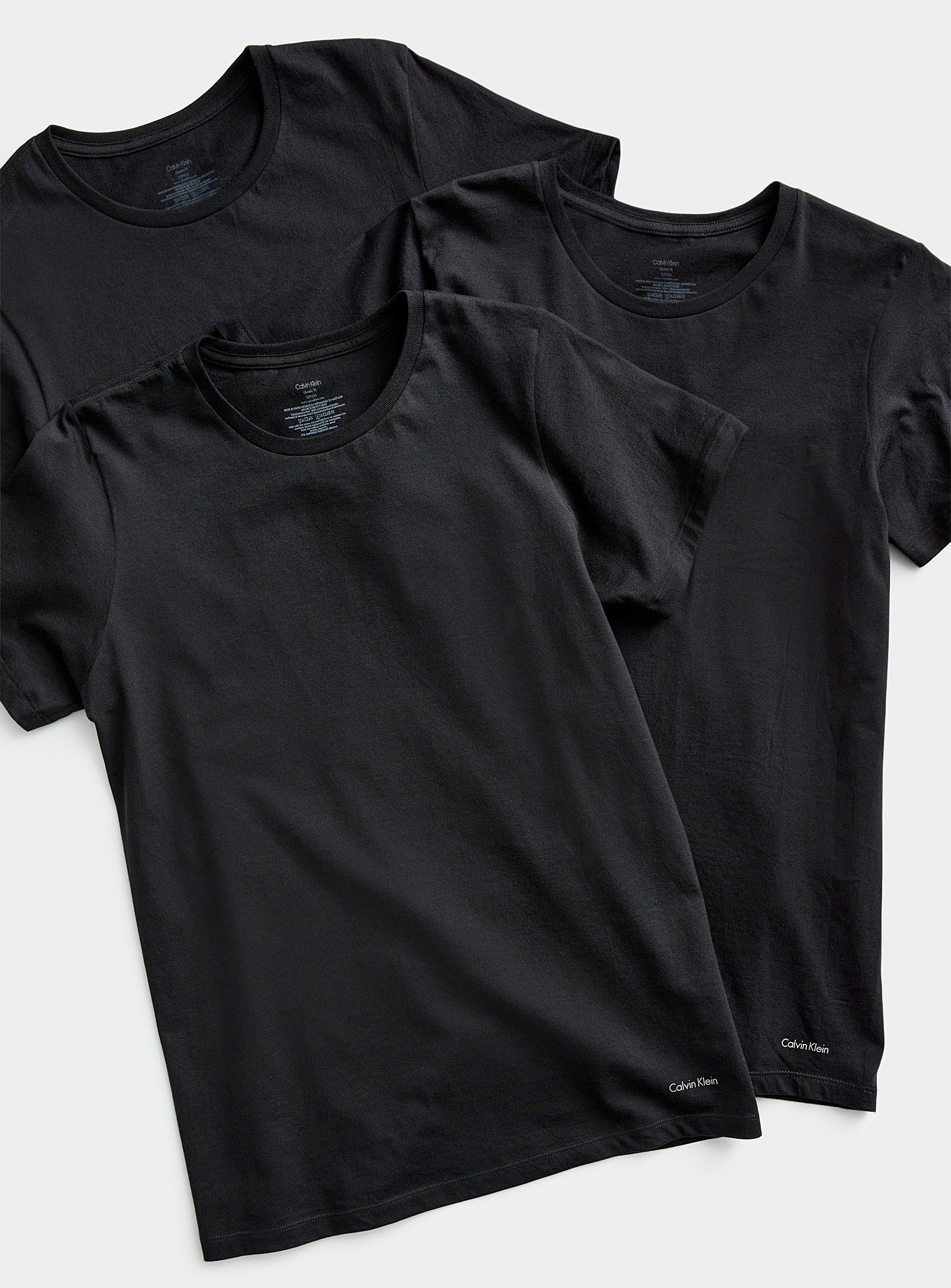 Calvin Klein Classic Crew-neck T-shirts 3-pack In Black