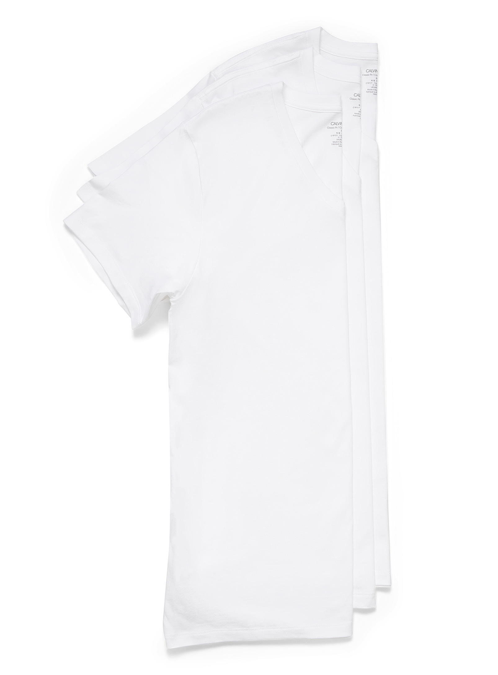 Calvin Klein Classic V-neck T-shirts 3-pack In White