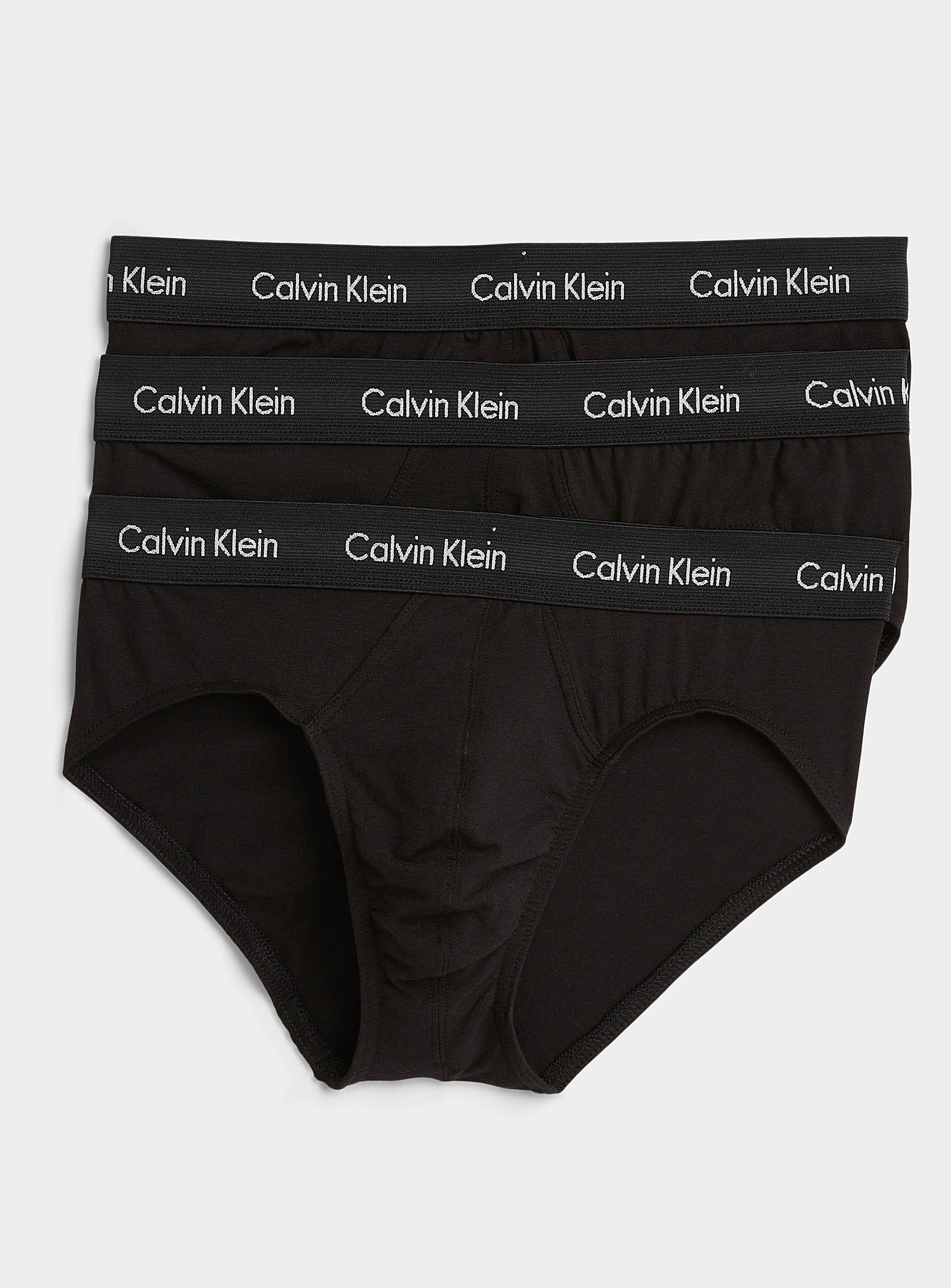 Shop Calvin Klein Classic Stretch Cotton Briefs 3-pack In Black