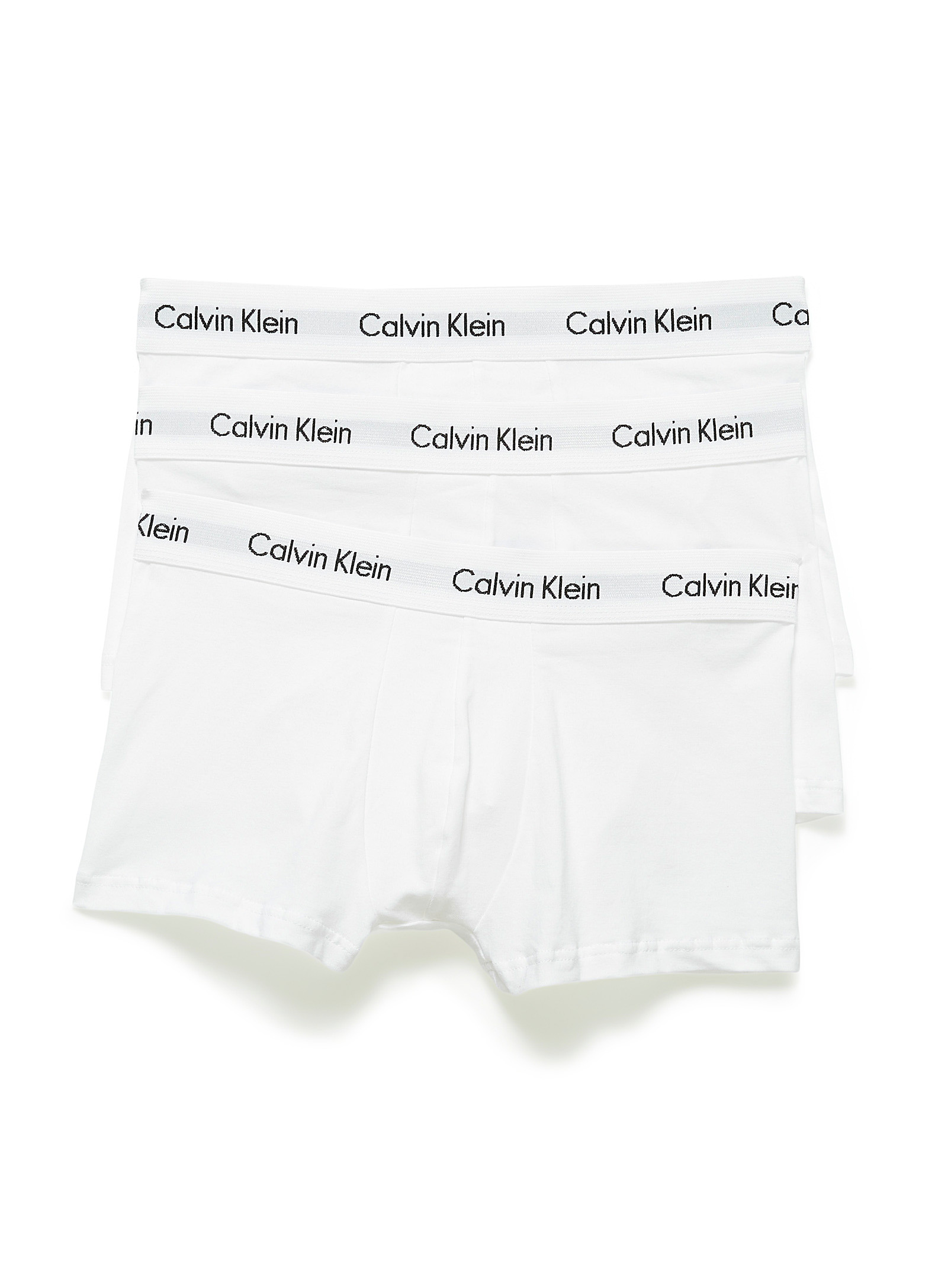 Calvin Klein Classic Stretch Cotton Trunks 3-pack In White