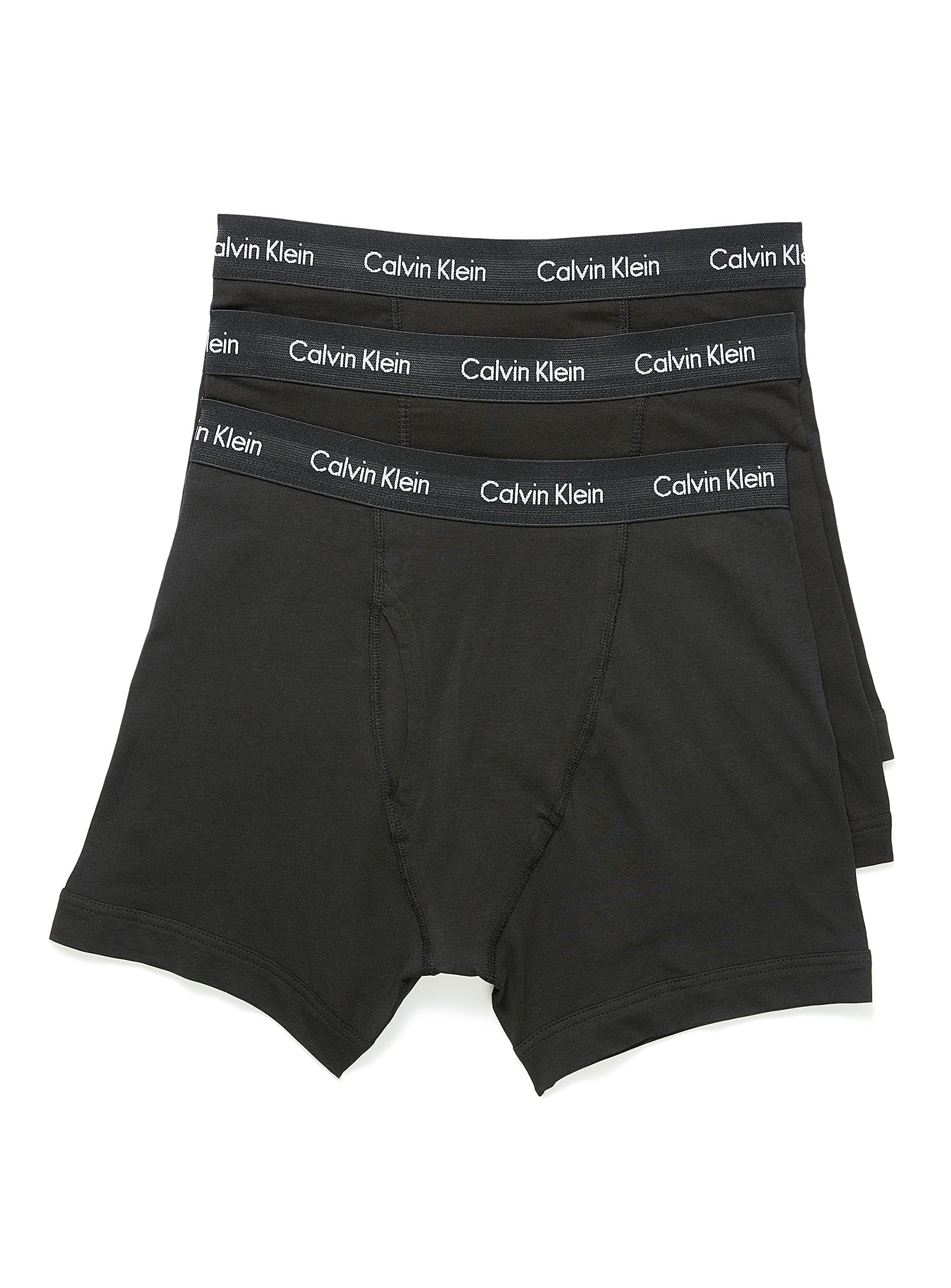 Shop Calvin Klein Classic Stretch Cotton Boxer Briefs 3-pack In Black