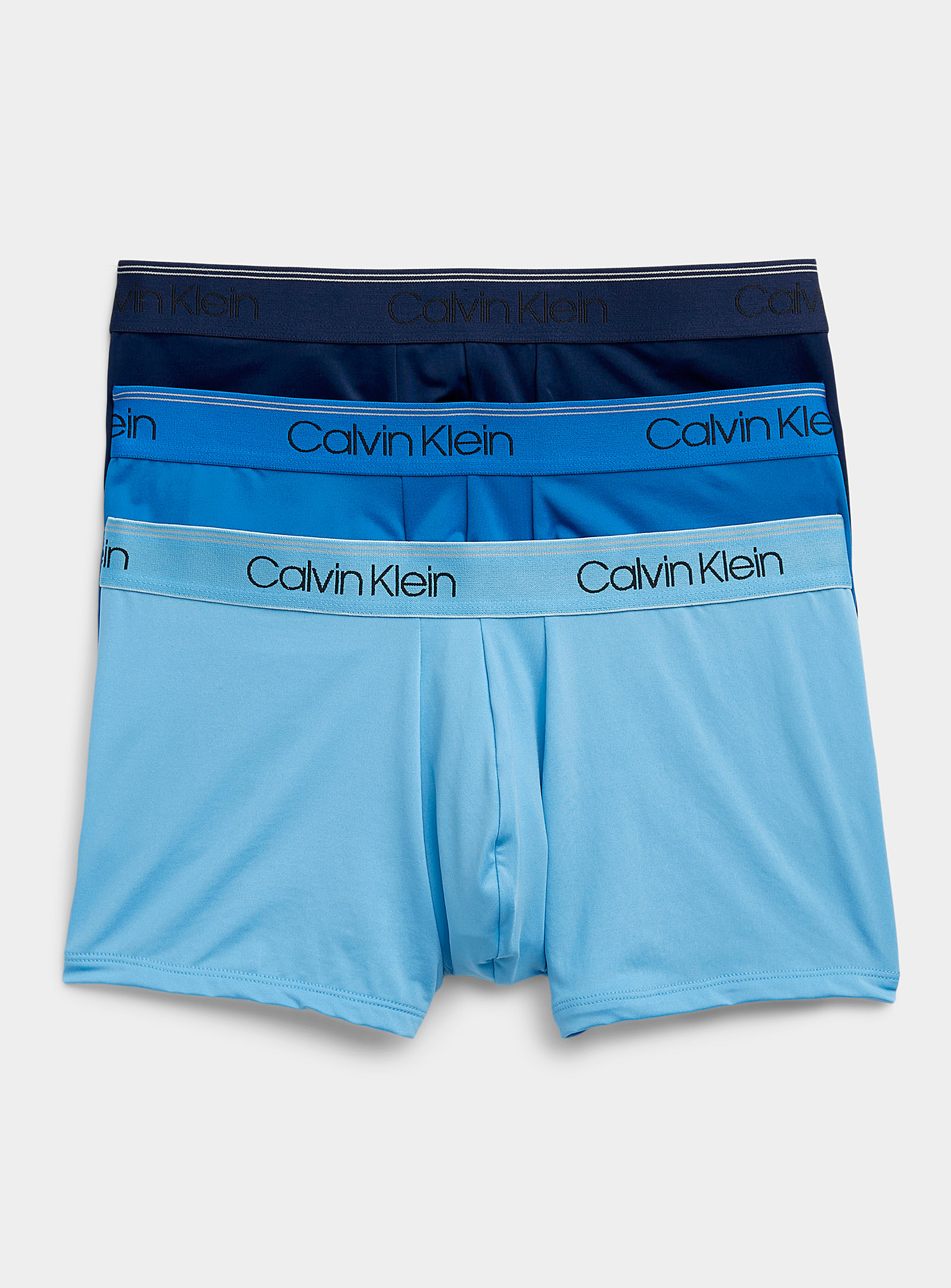 Shop Calvin Klein Classic Microfibre Trunks 3-pack In Blue