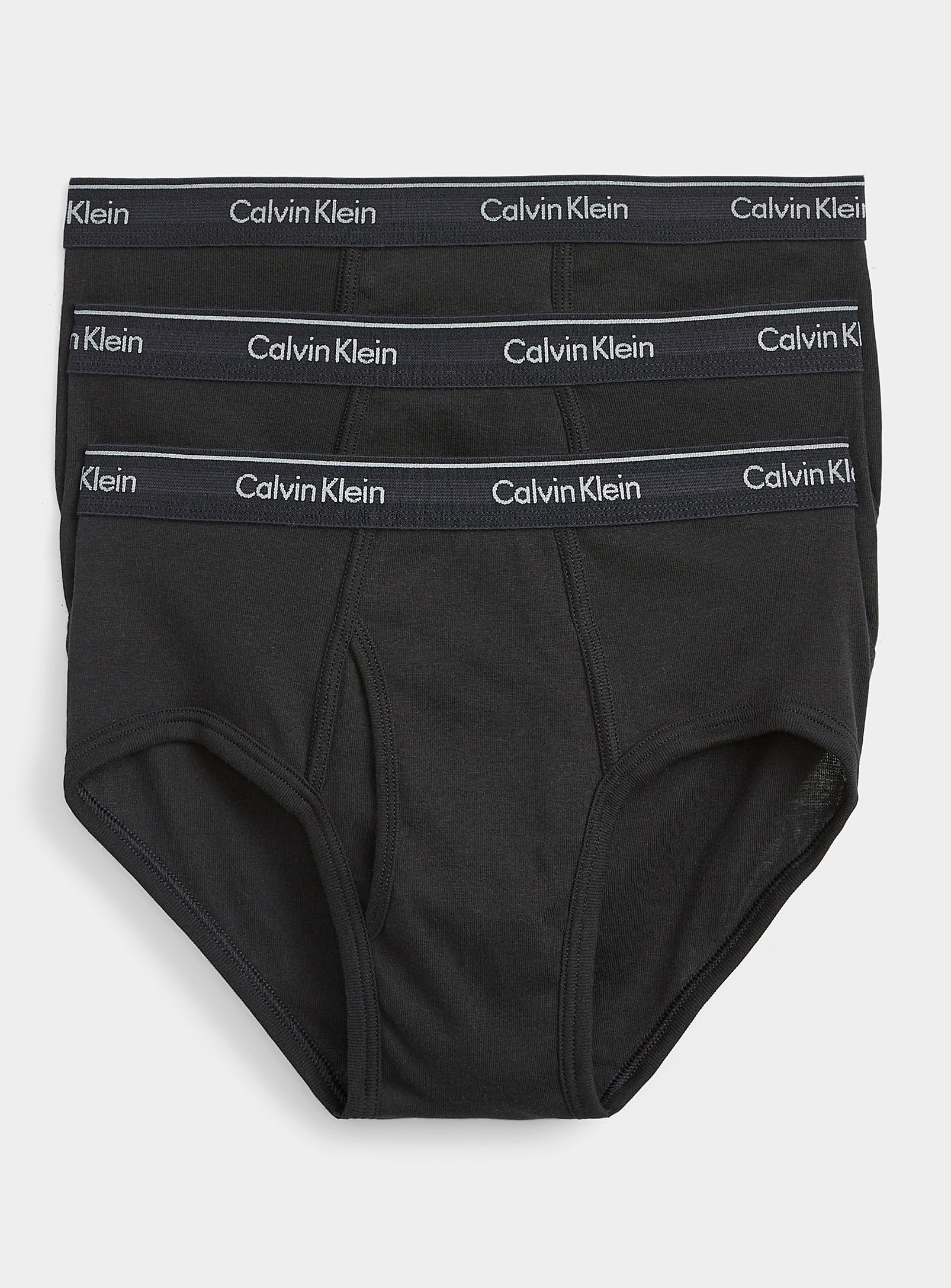 Calvin Klein Classic 100% Cotton Briefs 3-pack In Black