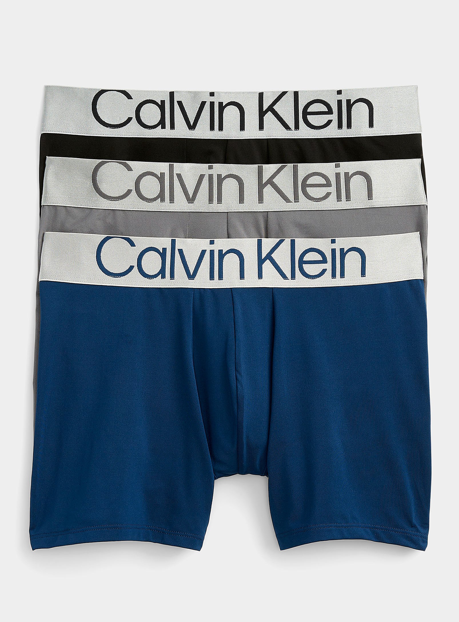 Calvin Klein Reconsidered Steel Silver-waist Boxer Briefs 3-pack