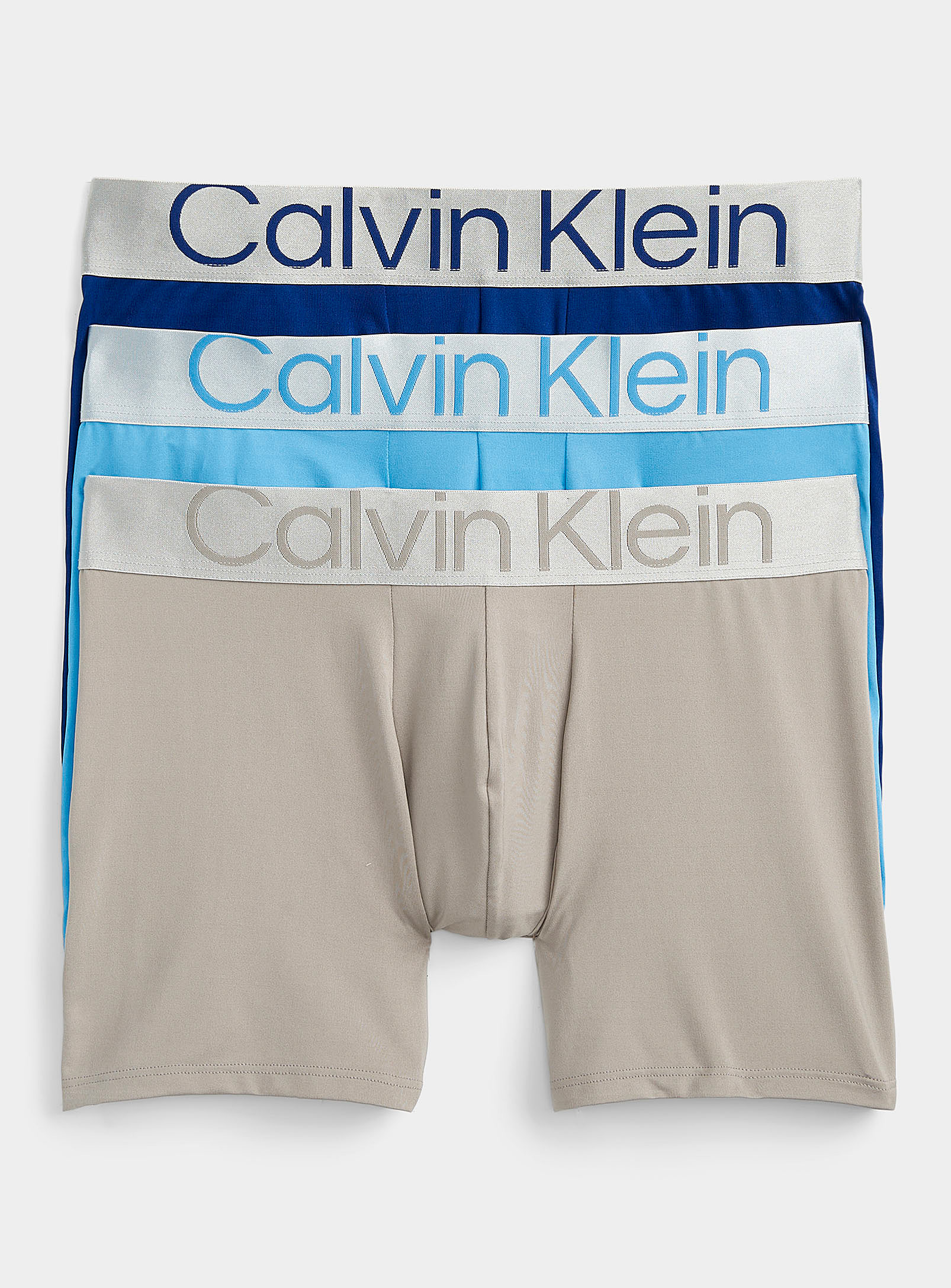 Calvin Klein Reconsidered Steel Silver-waist Boxer Briefs 3-pack