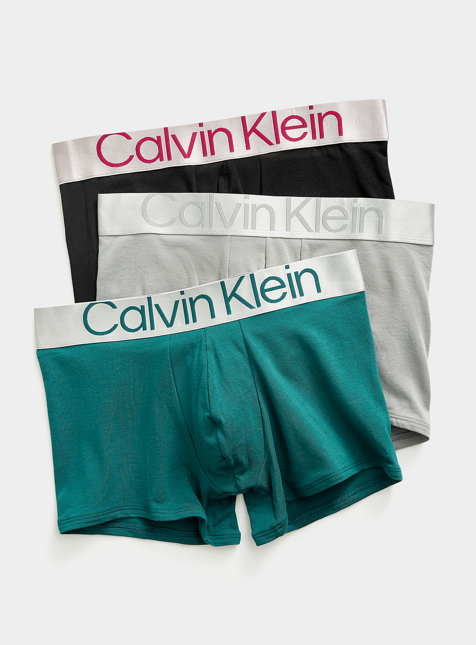 Calvin Klein Reconsidered Steel Boxer Briefs 3-pack In Patterned Black