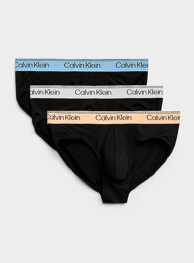 Contrast-Waist Stretch Briefs Recycled Polyester 3-Pack