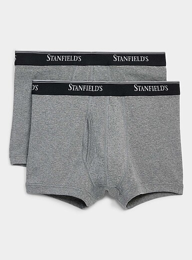 Stanfield's: Les boxeurs courts tout confort unis 3 po Flex Emballage de 2 Charbon pour homme