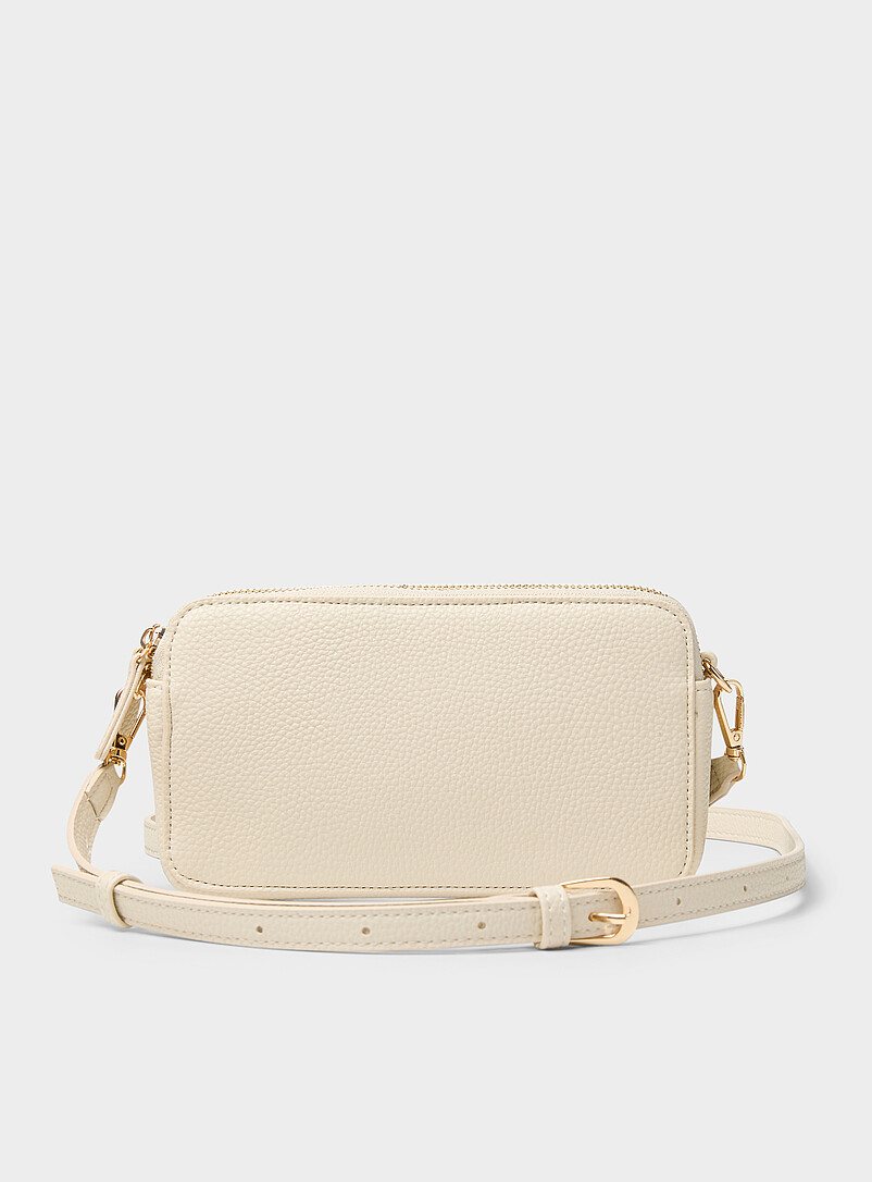 Simons: Le sac bandouli&egrave;re minimaliste double compartiment Noir pour femme