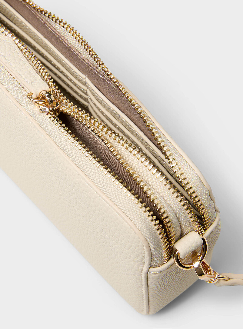 Simons Black Double-compartment minimalist crossbody bag for women