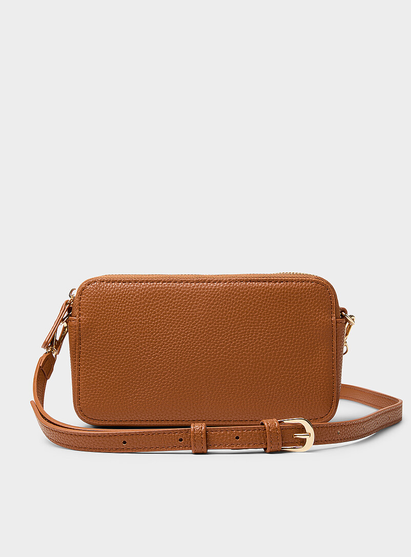 Simons Black Double-compartment minimalist crossbody bag for women
