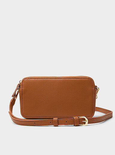Double-compartment minimalist crossbody bag