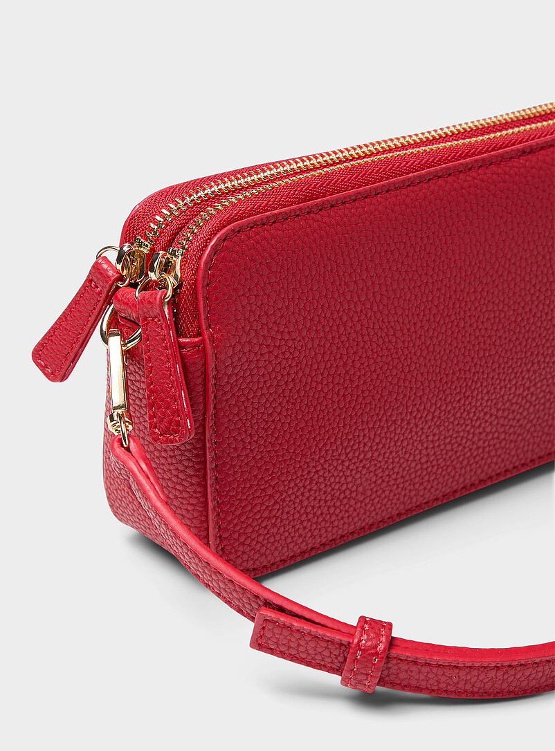 Simons Black Double-compartment minimalist crossbody bag for women