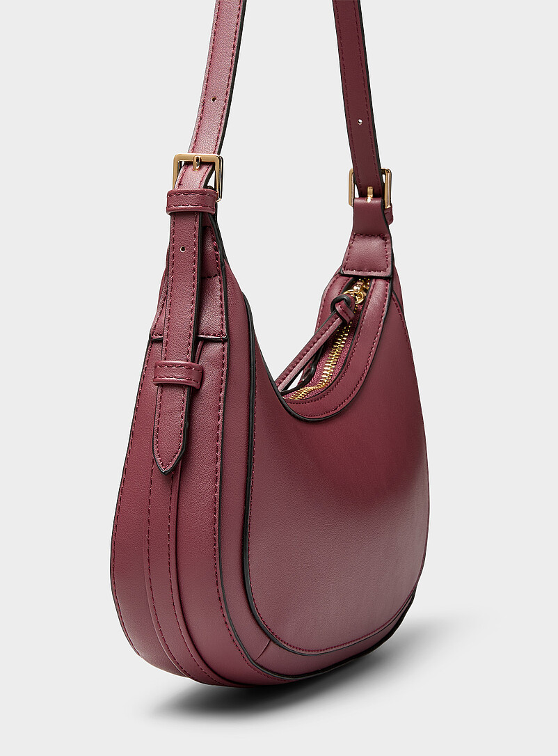 Simons Black Solid small rounded shoulder bag for women