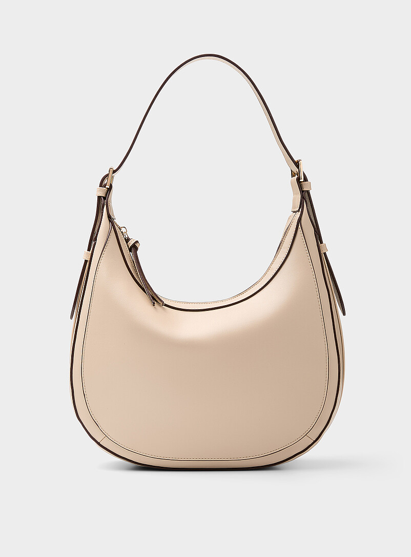 Simons Black Solid rounded hobo bag for women