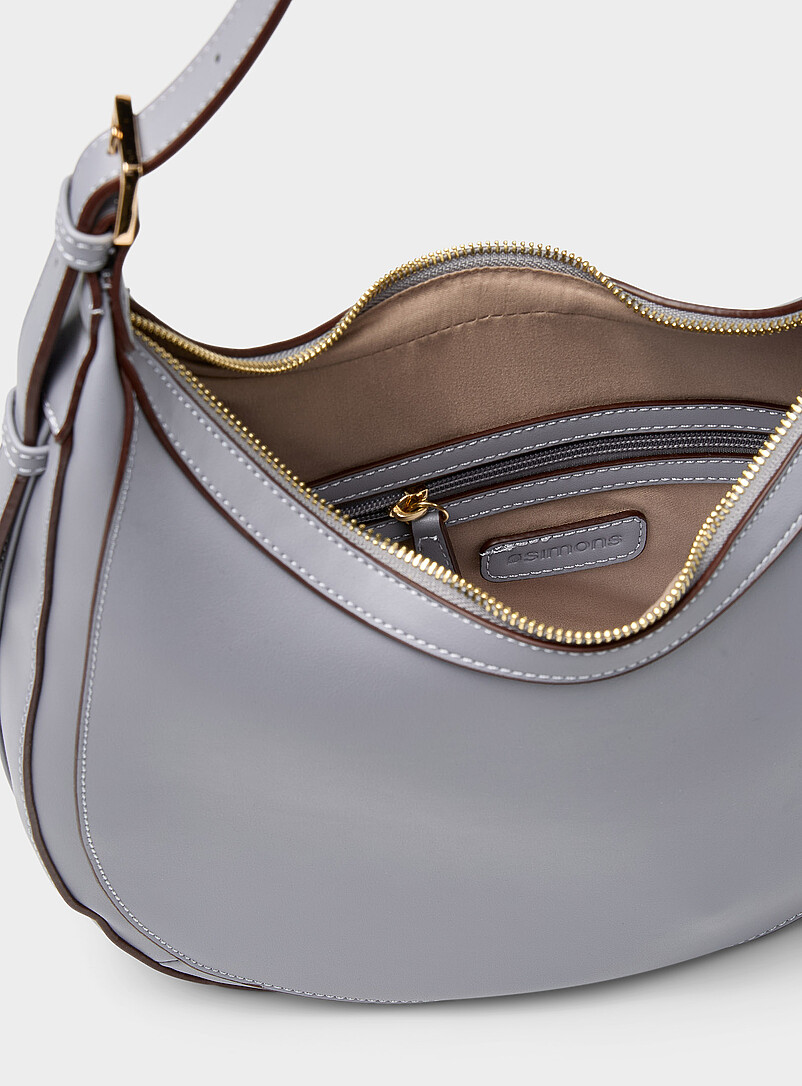Simons: Le sac besace arrondi uni Noir pour femme