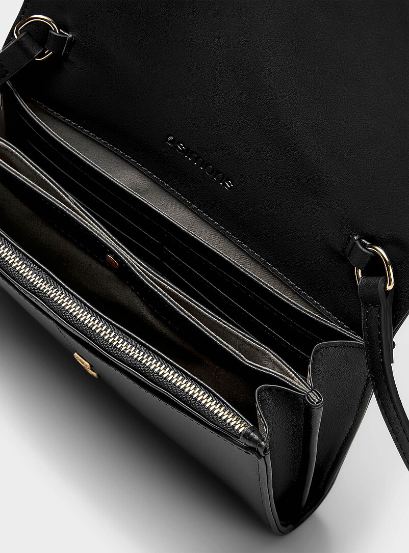 Simons Black Organized minimalist clutch for women