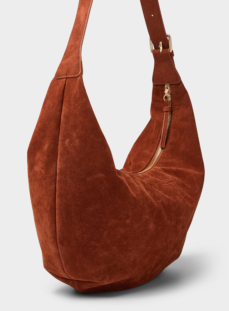 Simons: Le sac besace arrondi souple Bleu marine - Bleu nuit pour femme