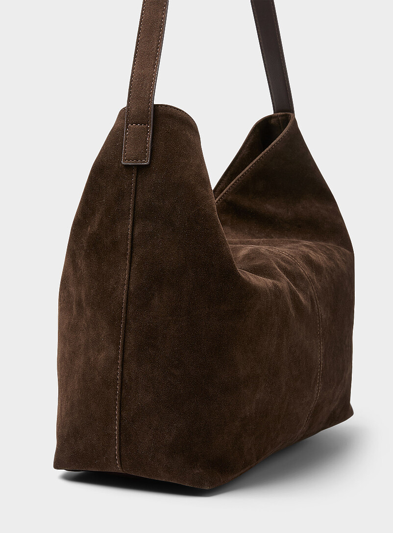 Simons Chocolate/Espresso Supple square hobo bag for women