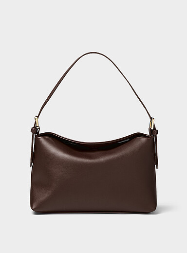 Smooth structured faux-leather crossbody bag
