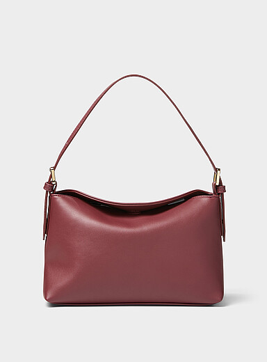 Smooth structured faux-leather crossbody bag