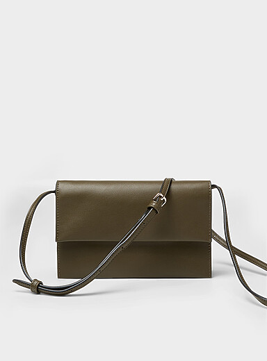 Crossbody rectangular folding wallet