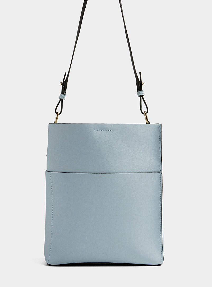 Simons Light blue Canvas-strap tote and clutch for women