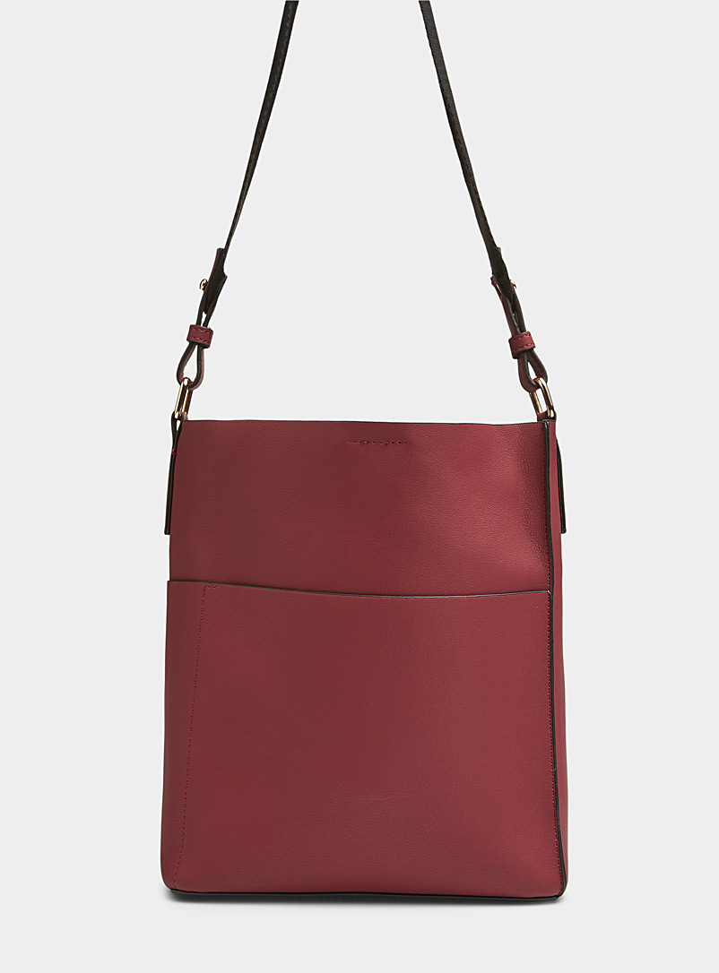 Simons Cherry Red Canvas-strap minimaliste tote for women