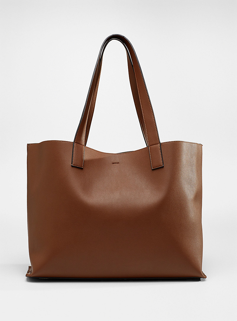 Simons Medium Brown Oversized tote with clutch for women