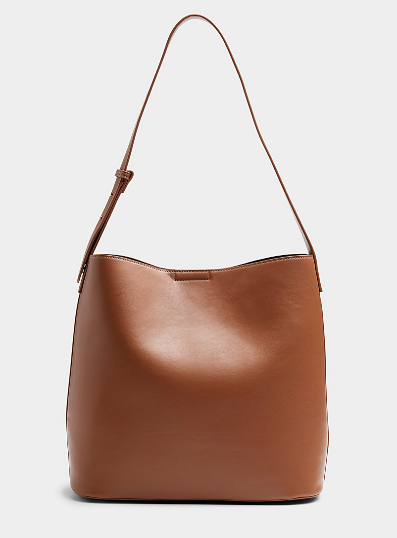 Simons: Le sac besace carré minimaliste Tan beige fauve pour femme