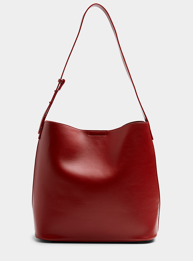 Simons Red Minimalist boxy saddle bag for women