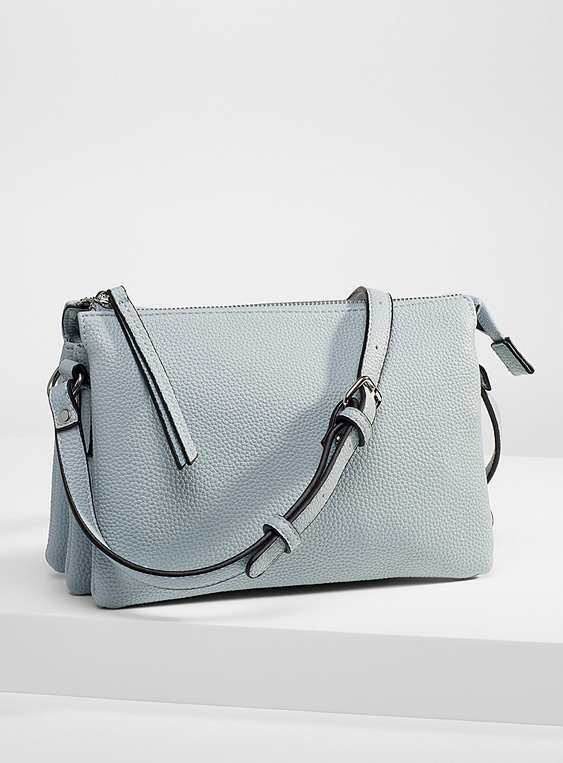 Simons: Le sac bandoulière minimaliste trois compartiments Bleu pâle-bleu poudre pour femme